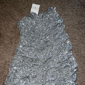 Zara sparkle halter dress